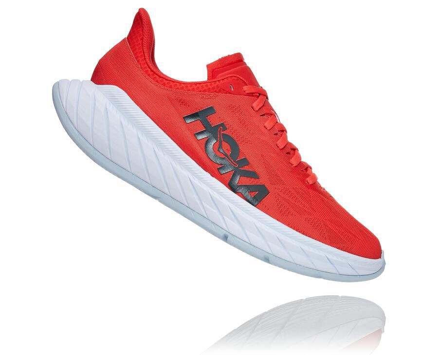 Hoka One One Tenisky Panske Červené/Biele - Carbon X 2 - 37986-LMHC